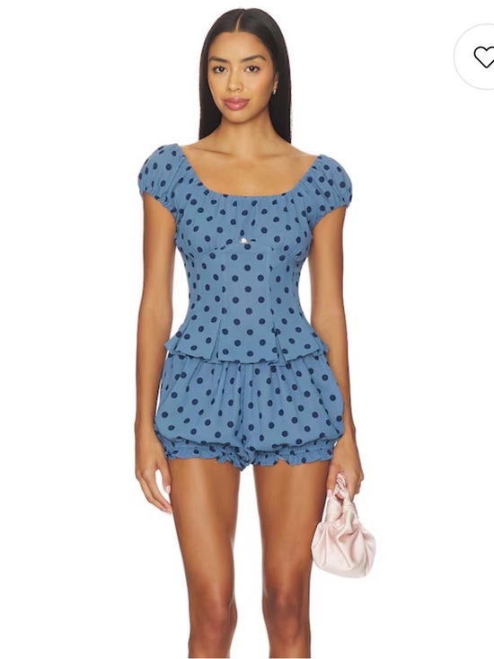 Lisa Says Gah Pants - Lisa Says Gah Light Blue Polka Dot Bloomer Shorts